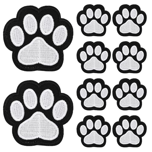 Piriuuo 12 Stück Patches zum Aufbügeln, Pfotenabdruck Flicken zum Aufbügeln Stoff zum AufbügelnSelbstklebender Aufnäher mit Pfotenabdruck Hundepfote Schwarz Bügelflicken für Kleidung, Stoff, Taschen Piriuuo 12 Stück Patches zum Aufbügeln, Pfotenabdruck Flicken zum Aufbügeln Stoff zum AufbügelnSelbstklebender Aufnäher mit Pfotenabdruck Hundepfote Schwarz Bügelflicken für Kleidung, Stoff, Taschen von Piriuuo