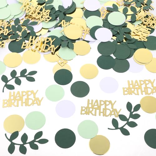 Piriuuo 200 Stück Happy Birthday Konfetti, Salbeigrün Geburtstag Tischdeko Glitzer Gold Happy Birthday Konfetti Geburtstagsparty Dekoration für Kinder, Männer, Frauen (Grün, Gold, Weiß, Hellgrün) Piriuuo 200 Stück Happy Birthday Konfetti, Salbeigrün Geburtstag Tischdeko Glitzer Gold Happy Birthday Konfetti Geburtstagsparty Dekoration für Kinder, Männer, Frauen (Grün, Gold, Weiß, Hellgrün) von Piriuuo