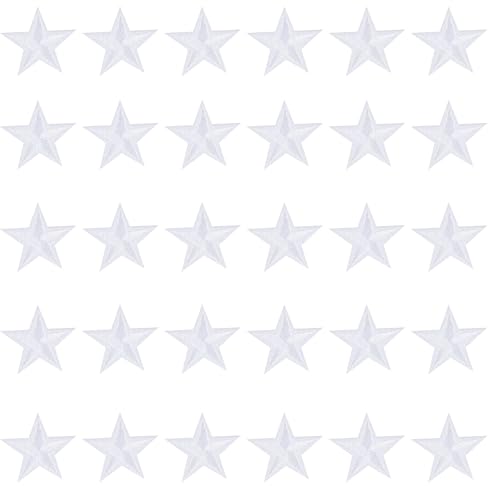 Piriuuo 30 Stück weiße Stern-Aufnäher zum Aufbügeln, 2,5 cm, Sterne, selbstklebend, zum Aufbügeln auf Sternen, dekorative Aufnäher für Taschen, Hüte, Jeans, Kleidung, DIY-Dekoration (weiß, 2,5 cm) Piriuuo 30 Stück weiße Stern-Aufnäher zum Aufbügeln, 2,5 cm, Sterne, selbstklebend, zum Aufbügeln auf Sternen, dekorative Aufnäher für Taschen, Hüte, Jeans, Kleidung, DIY-Dekoration (weiß, 2,5 cm) von Piriuuo