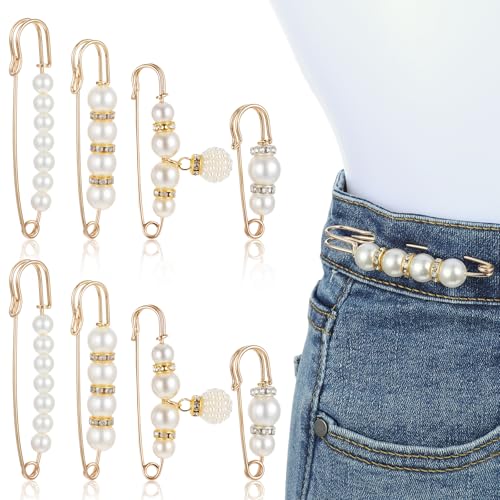 Piriuuo 4 Stück Sicherheitsnadel, Perlen Broschennadeln Kein Nähen Hose Taillenspanner Pullover Schal Hut Clip Taillenspanner Perlenbroschen Set Faux Perlen Sicherheitsnadeln für Frauen und Mädchen Piriuuo 4 Stück Sicherheitsnadel, Perlen Broschennadeln Kein Nähen Hose Taillenspanner Pullover Schal Hut Clip Taillenspanner Perlenbroschen Set Faux Perlen Sicherheitsnadeln für Frauen und Mädchen von Piriuuo