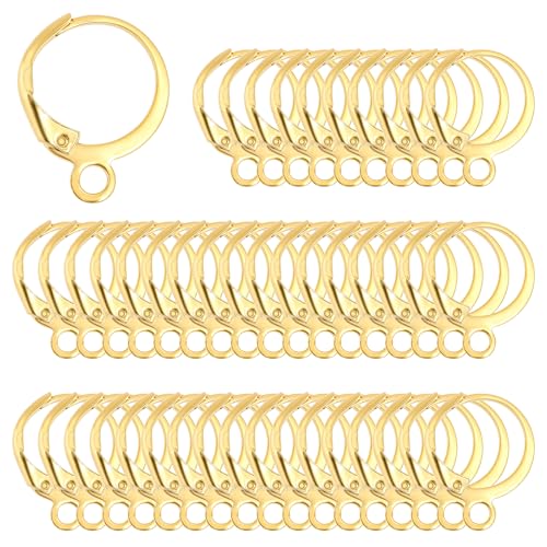 Piriuuo 80 Stück Ohrring Haken, Leverback Ohrringhaken Edelstahl Runde Leverback Ohrringhaken Ohrringe Verschluss für Schmuckherstellung Diy Bastelarbeiten von Piriuuo