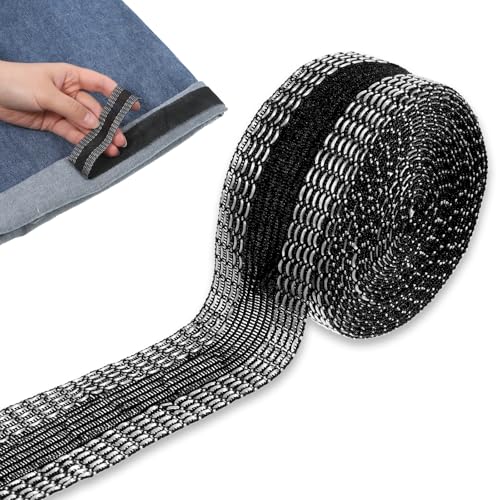 Piriuuo Saumband für Hosen, 4,5 m, zum Aufbügeln, Hexerie-Saumband, waschbar, kein Nähen, Säumbänder, vielseitiges Saumband für Hosen, Hosen, Mund (schwarz) von Piriuuo