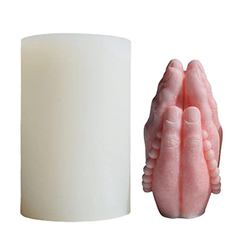 Pisamhid Buddha Hand Silikonform,DIY 3D Buddha Form für Betende Hände - Gebetshand Epoxidharz Gießform Seifenformen für DIY Fondant Epoxidharz Seife Kerze Kuchen Dekoration von Pisamhid