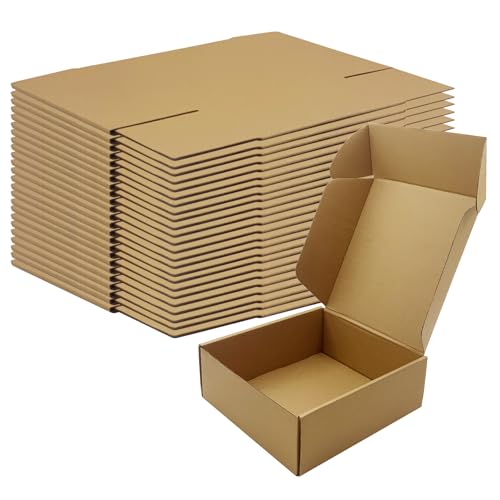 Versandkartons, 20,3 x 20,3 x 7,6 cm, Braun, 25 Stück, recycelbar, Wellpappe, Versandtaschen für kleine Unternehmen, E-Commerce, Geschenkverpackungen, Aufbewahrungsboxen, Produktbox, selbstschließende Versandkartons, 20,3 x 20,3 x 7,6 cm, Braun, 25 Stück, recycelbar, Wellpappe, Versandtaschen für kleine Unternehmen, E-Commerce, Geschenkverpackungen, Aufbewahrungsboxen, Produktbox, selbstschließende von Piscepio
