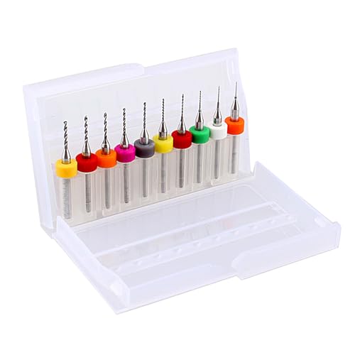 Pissente 10pcs Carbid Micro-Bohrer-Bits Eingestellt, 0,3-1,2 Mm PCB-Schaltkreis-Bohrmaschine Set Wolfram-Carbid-Gravurbits mit Hoher Genauigkeit für die Bohrung von PC Pissente 10pcs Carbid Micro-Bohrer-Bits Eingestellt, 0,3-1,2 Mm PCB-Schaltkreis-Bohrmaschine Set Wolfram-Carbid-Gravurbits mit Hoher Genauigkeit für die Bohrung von PC von Pissente