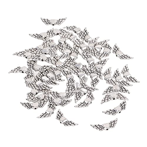 Pissente 50pcs Flügel Perlen Zinklegierung Flügel Charme Perlen 1mm Loch Herzstil Engelsflügel für Schmuckherstellung, DIY -Handwerk, Halskette, Armband Making von Pissente
