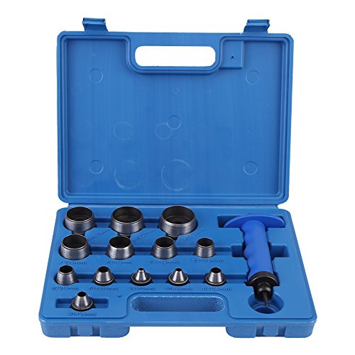 Pissente Locher-Set, 13-teilig, Hohlstanzer-Set mit Griff, Robustes Lederverarbeitungsgürtel-Lochstanzwerkzeug, Leder-Lochstanzer Pissente Locher-Set, 13-teilig, Hohlstanzer-Set mit Griff, Robustes Lederverarbeitungsgürtel-Lochstanzwerkzeug, Leder-Lochstanzer von Pissente