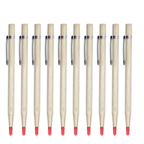 Pissente Tungstten Carbid Carbid Scribber Tool Aluminium -Gravurstifte für Metallglas Keramik, 10 Stcs (GOLD) von Pissente