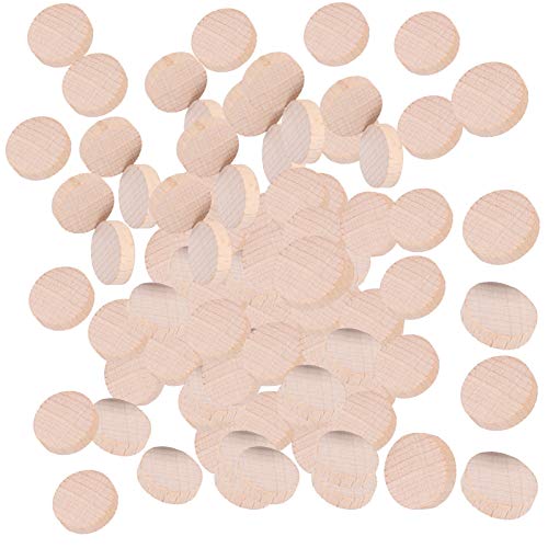Pissente Runde Holzspäne Holzscheiben Chips Craft Buchenzubehör Runde Scheiben, 300pcs Schmuck Dekorative Magnete Unfertigte Holzhandwerk für Handwerk Accessoires (2cm) von Pissente