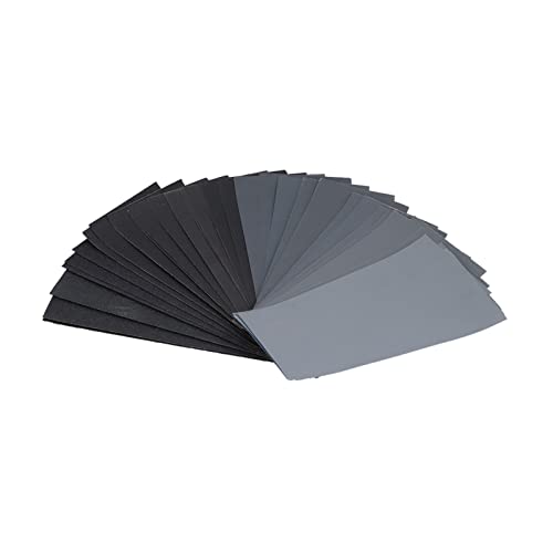 Schleifpapier Nass Trocken Wasserfest, 120 Bis 3000 Körnung 14-teiliges Set für Holz Metall Polieren mit Premium Harzmaterial (Set von 42 Teilen) von Pissente