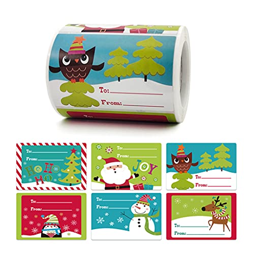 250 Stück Weihnachtsaufkleber, Weihnachtsmann, Schneemann, dekorative Siegel-Etiketten, 6 Designs für Backen, Paket, Umschläge, Schreibwaren von Pitadue