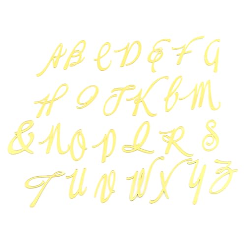 26 Stück goldene Alphabet-Kuchenaufsätze, verspiegelte goldene Buchstaben-Picker für Namens-Kuchendekorationen von Pitadue