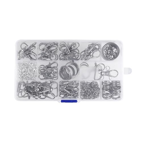 265 Stück/Set Schlüsselanhänger-Clips mit Schlüsselringen, Metall-Klauenverschlüsse, Schlüsselband-Clip für Schlüssel, verschiedene Größen 265 Stück/Set Schlüsselanhänger-Clips mit Schlüsselringen, Metall-Klauenverschlüsse, Schlüsselband-Clip für Schlüssel, verschiedene Größen von Pitadue