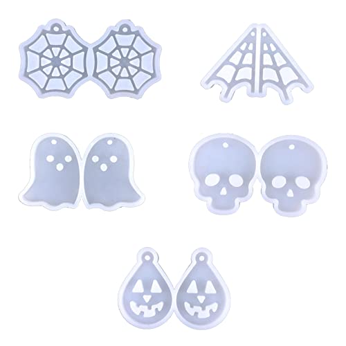 5 Stück/Set Web Skull Ohrring Harz Gießformen Silikonform für Schlüssel Anhänger Zubehör für Wo 5 Stück/Set Web Skull Ohrring Harz Gießformen Silikonform für Schlüssel Anhänger Zubehör für Wo von Pitadue
