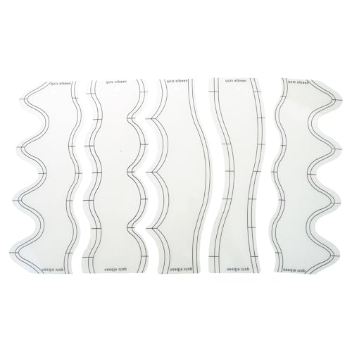 5 Stück gewelltes Lineal, Quilt-Lineal und Vorlagen, klare Quilt-Vorlagen, Acryl, Quiltschablonen zum Nähen, Basteln von Pitadue