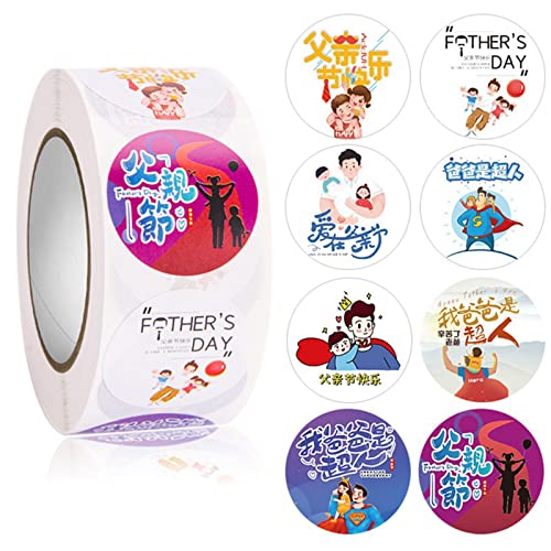 500 Stück Happy Fathers Day Aufkleber 2,5 cm rundes Siegeletikett für Vatertag Verpackung Karte Box Umschlag Dekor Dankesaufkleber von Pitadue