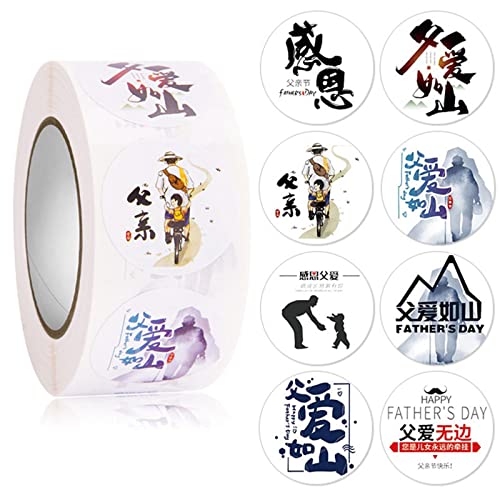 500 Stück Happy Fathers Day Aufkleber 2,5 cm rundes Siegeletikett für Vatertag Verpackung Karte Box Umschlag Dekor Dankesaufkleber von Pitadue