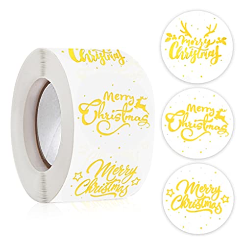 500 Stück runde transparente "Merry Christmas"-Aufkleber, Dankeskarten-Box, Paket-Etiketten von Pitadue