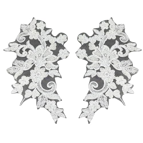Applikation mit Blumen und Perlen, Spitze, Stickerei, Aufnäher, für Hochzeit/Abendkleid, Kleidung von Pitadue