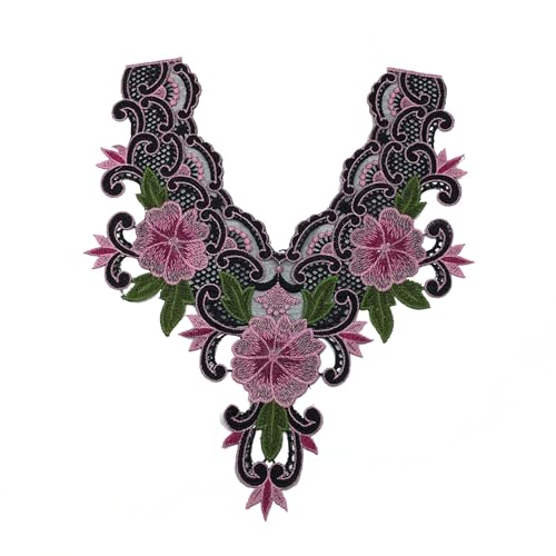 Bestickter Spitzenhalsband, handgefertigt, Blumenmuster, einzigartige Kleidungsdekoration für Modeprojekte von Pitadue