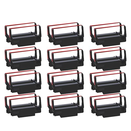 Farbbandkassette schwarz und rot, 24 Stück, schwarz/rot, für ERC30/ERC34/ERC38 TM-U220 Bixolon GRC-220BR von Pitadue