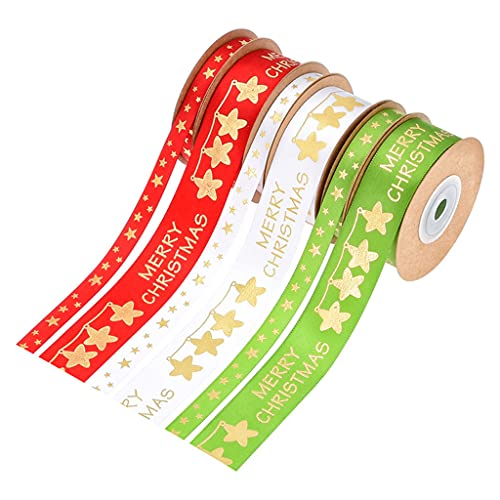 Grünes weißes rotes Band mit Weihnachtsband, bedrucktes Ripsband zum Verpacken von Hochzeitsdekorationen, Haarschleifen Grünes weißes rotes Band mit Weihnachtsband, bedrucktes Ripsband zum Verpacken von Hochzeitsdekorationen, Haarschleifen von Pitadue