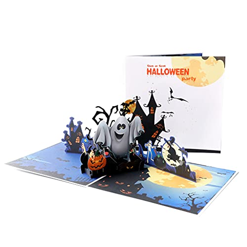 Halloween-Karten 3D-Hexenkürbis-Grußkarte für Halloween-Party von Pitadue