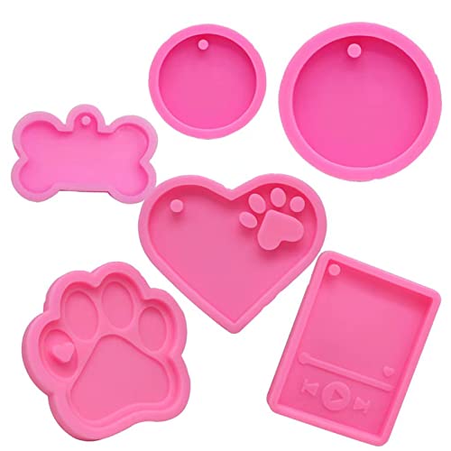 Harzformen aus Silikon, Schlüsselanhänger, rund, Herzknochen für Schmetterlingsform, Epoxidharz, für Schlüsselanhänger, Anhänger, Dekoration, 6 Stück Harzformen aus Silikon, Schlüsselanhänger, rund, Herzknochen für Schmetterlingsform, Epoxidharz, für Schlüsselanhänger, Anhänger, Dekoration, 6 Stück von Pitadue