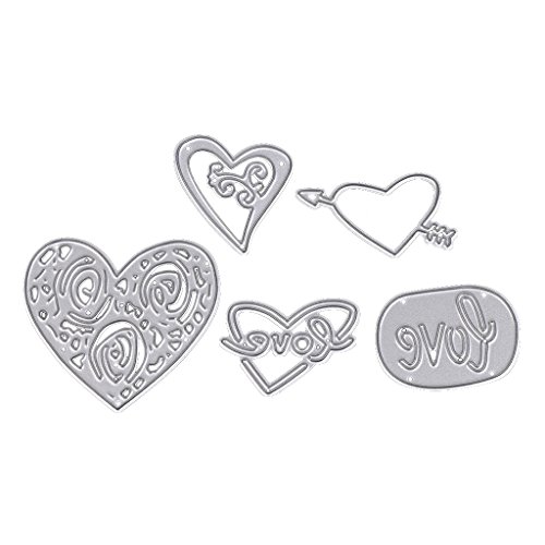 Metall-Stanzschablone, Herzform, Schablone, Scrapbooking, Album, Papier, Karte, Dekoration von Pitadue