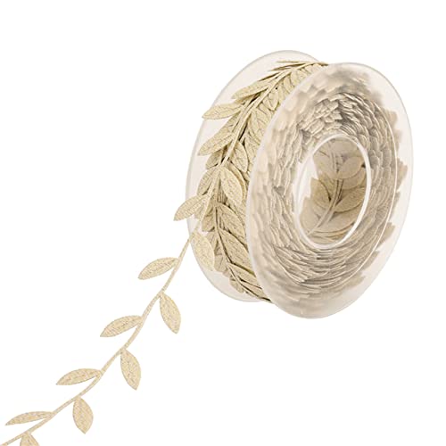 Pitadue 1 Rolle Blatt Band Handwerk künstlich grün golden Herbstblätter Trim Bänder Geschenke Verpackung Hochzeit Kinder Dusche Dekorationen von Pitadue