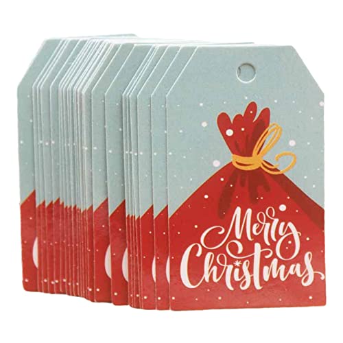 Pitadue 100 Stück Weihnachtsanhänger Druck Hängende Etiketten Neujahr Kraftpapier Tags Party Karte Dekoration Zum Backen von Pitadue