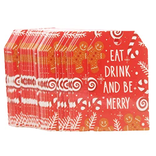 Pitadue 100 Stück Weihnachtsanhänger Druck Hängende Etiketten Neujahr Kraftpapier Tags Party Karte Dekoration Zum Backen von Pitadue