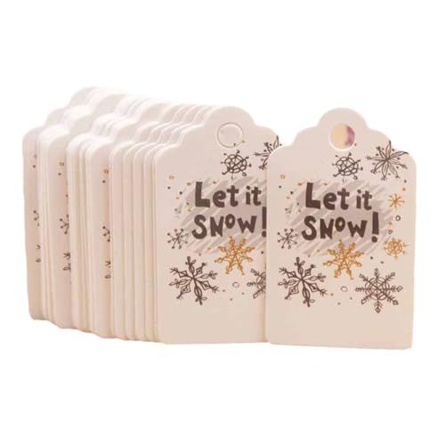 Pitadue 100 Stück Weihnachtsanhänger Druck Hängende Etiketten Neujahr Kraftpapier Tags Party Karte Dekoration Zum Backen von Pitadue