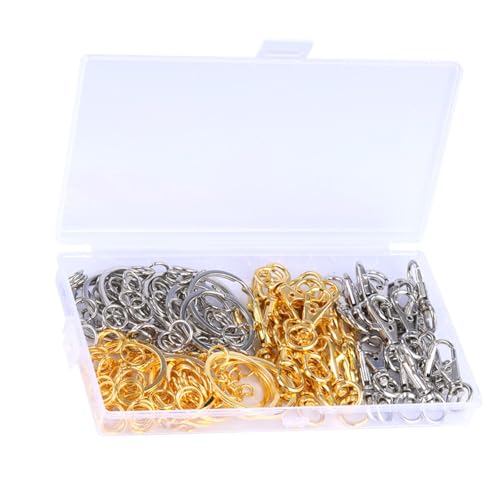 Pitadue 160 Stück Karabinerhaken Binderinge Schlüsselanhänger mit Kette Set zur Reparatur von Schmuckherstellung, Schlüsselbund Handwerk Pitadue 160 Stück Karabinerhaken Binderinge Schlüsselanhänger mit Kette Set zur Reparatur von Schmuckherstellung, Schlüsselbund Handwerk von Pitadue