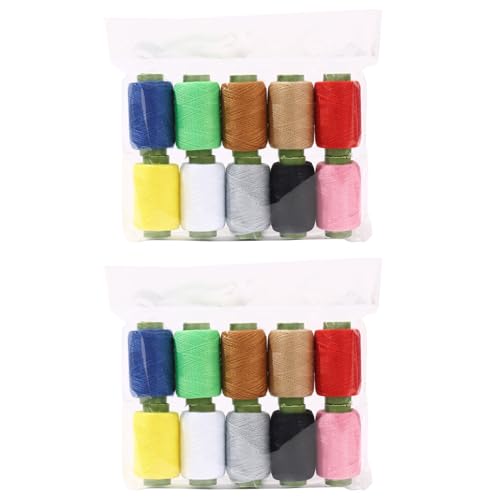 Pitadue 20 x farbiges Nähgarn, Polyester-Nähgarn, Stickgarn für Handnähmaschinen, 227 m/Spule von Pitadue