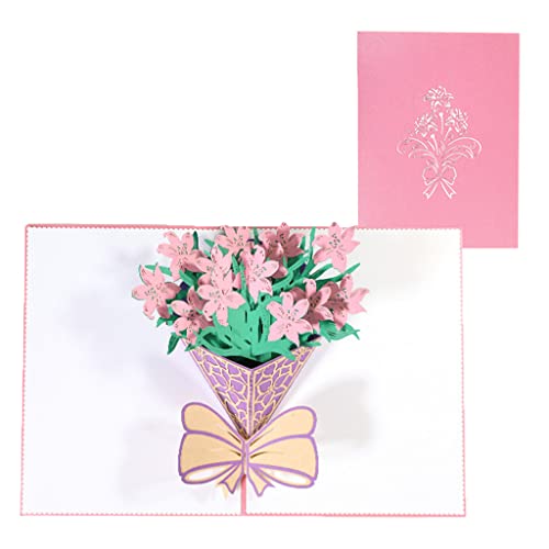 Pitadue 3D Grußkarte für Nelke Rose Blume Valentinstagskarten inkl von Pitadue