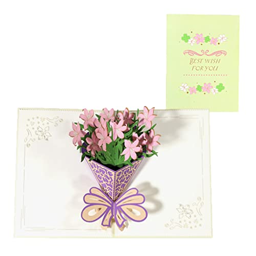 Pitadue 3D Grußkarte für Nelke Rose Blume Valentinstagskarten inkl von Pitadue