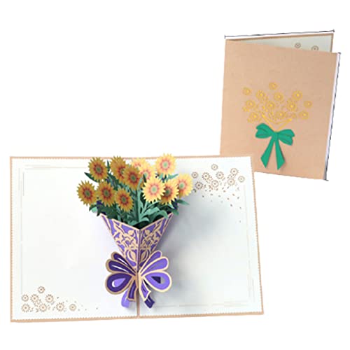 Pitadue 3D Grußkarte für Nelke Rose Blume Valentinstagskarten inkl von Pitadue