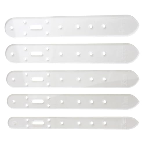 Pitadue 5 transparente Acryl-Lochschablonen für Ledergürtel, Gürtellochstanzen, 5 Größen, 25 mm - 40 mm von Pitadue
