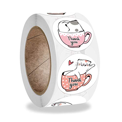 Pitadue 500 Stück/Rolle, handgefertigte, selbstklebende Etiketten, Aufkleber, Scrapbooking, Siegeletiketten für Dankesaufkleber, Hochzeit, P von Pitadue