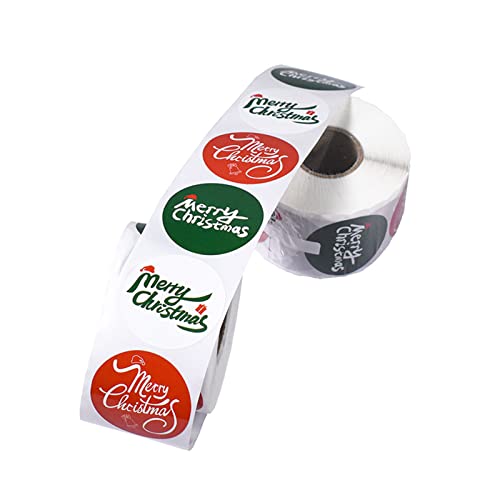 Pitadue 500 Stück Frohe Weihnachten Aufkleber rund Weihnachtsmann Schneemann Baum Siegel Etiketten für Kinder Karten Umschläge Tags Boxen von Pitadue