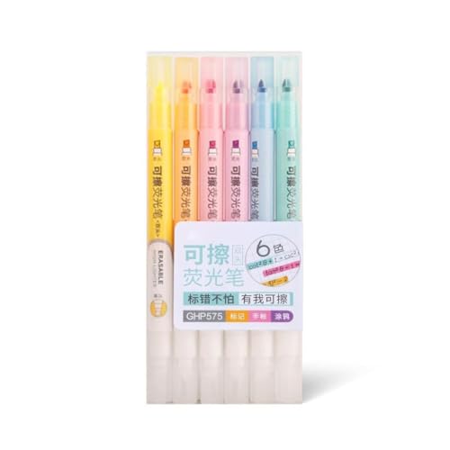 Pitadue 6 farbige Textmarker, radierbar, doppelseitig, Marker für Studenten, Kinder, Zeichnen, Malbuch Pitadue 6 farbige Textmarker, radierbar, doppelseitig, Marker für Studenten, Kinder, Zeichnen, Malbuch von Pitadue
