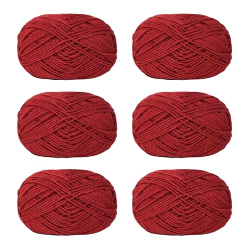 Pitadue 6 x Häkelgarn, Acryl, weiches Garn, 50 g/Rolle, Strickgarn für Handstricken, Weben, Taschen, Hüte, Kleidung, Handwerk von Pitadue