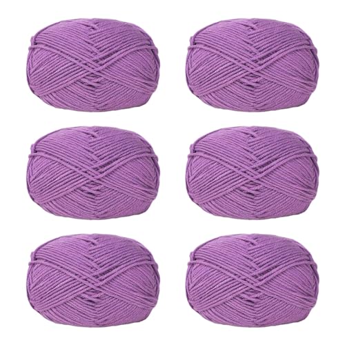 Pitadue 6 x Häkelgarn, Acryl, weiches Garn, 50 g/Rolle, Strickgarn für Handstricken, Weben, Taschen, Hüte, Kleidung, Handwerk von Pitadue