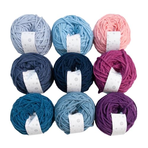 Pitadue 9 Farben Milch-Baumwollgarn, Häkelgarn, superweiches Wollgarn zum Stricken, Häkeln von Pullovern, Decken und mehr von Pitadue