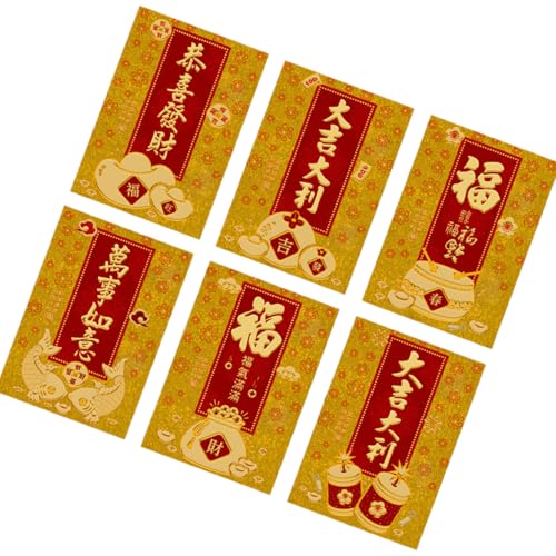 Pitadue Briefumschläge für traditionelles Frühlingsfest 2025, Schlangenjahr, Geldpakete, Papiertüte, Hongbao für Neujahr, 6 Stück von Pitadue