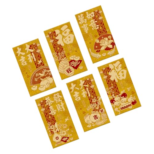 Pitadue Briefumschläge für traditionelles Frühlingsfest 2025, Schlangenjahr, Geldpakete, Papiertüte, Hongbao für Neujahr, 6 Stück von Pitadue