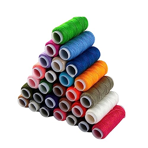 Pitadue Gewachstes Garn in 28 Farben, bunt, manuelles Garn-Set, Heimnähgarn für Handnähmaschinen, Garnspulen Pitadue Gewachstes Garn in 28 Farben, bunt, manuelles Garn-Set, Heimnähgarn für Handnähmaschinen, Garnspulen von Pitadue