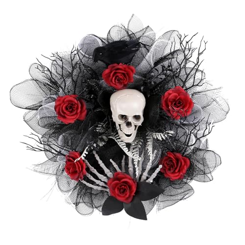 Pitadue Halloween-Rosen-Totenkopf-Kranz, Dekoration, schöne Stirnbänder für Halloween-Kostüme Pitadue Halloween-Rosen-Totenkopf-Kranz, Dekoration, schöne Stirnbänder für Halloween-Kostüme von Pitadue