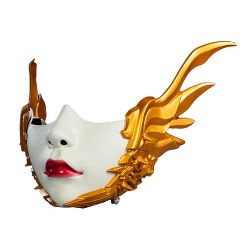 Pitadue Maskerade Halloween Halbgesicht Mechanische Flügel Maskeraden Zubehör für Männer Frauen Halloween Cosplay von Pitadue